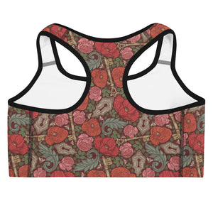 Rose garden yoga sports bra