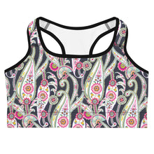 Load image into Gallery viewer, Lula Activewear Black Paisley Sports Bra