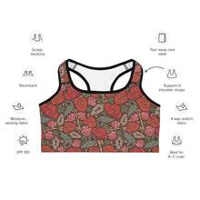 Load image into Gallery viewer, Rose Garden Yoga Sports Bra