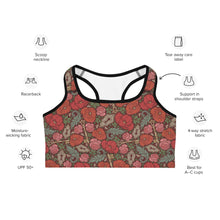 Load image into Gallery viewer, Rose Garden Yoga Sports Bra