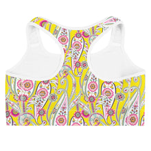 Load image into Gallery viewer, Yellow Paisley Sports Bra