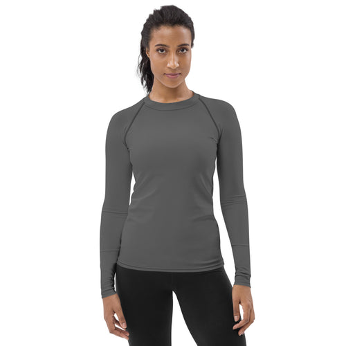 Grey ladies long sleeve yoga top