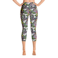 Load image into Gallery viewer, Floral cropped yoga leggings for women