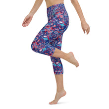 Load image into Gallery viewer, Lula Activewear Blue Paisley High Waisted Capri Leggings