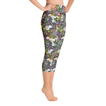 Load image into Gallery viewer, Floral cropped yoga leggings for women