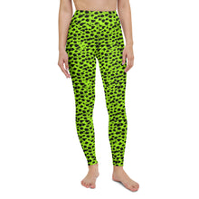Load image into Gallery viewer, Lula Activewear Neon Green Leopard Print Yoga Leggings 