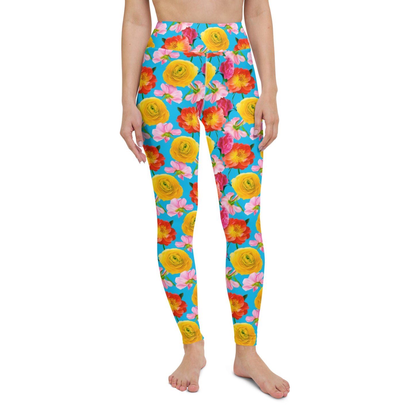 Lula Activewear Royal Floral High Waisted Yoga Leggings
