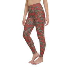 Load image into Gallery viewer, Rose garden high waisted yoga leggings