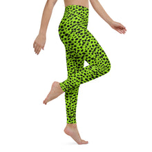 Load image into Gallery viewer, Lula Activewear Neon Green Leopard Print Yoga Leggings  Edit alt text