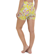 Load image into Gallery viewer, Yellow Paisley High Waisted Shorts