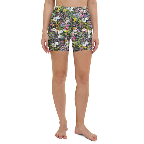 Floral yoga shorts for women