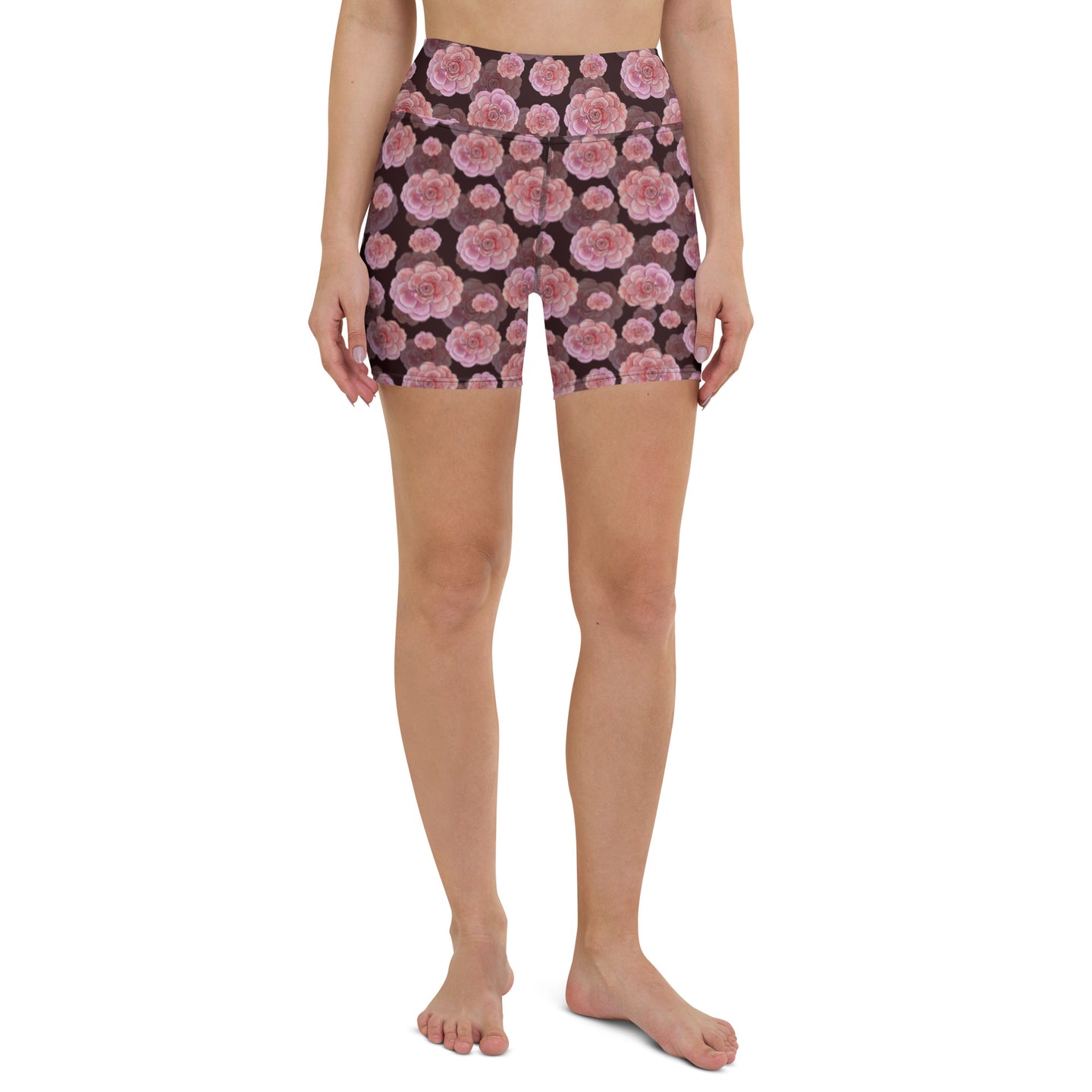 Pink Blossom Yoga Shorts