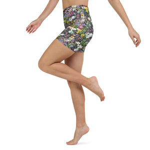 Floral yoga shorts for women