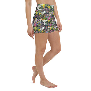 Floral yoga shorts for women