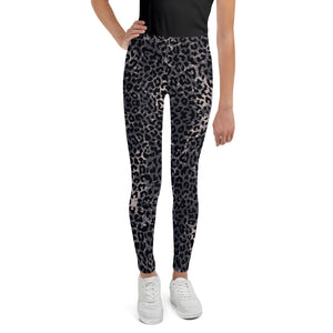 Leopard print youth leggings for girls
