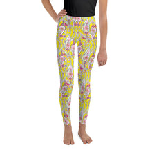 Load image into Gallery viewer, Yellow Paisley Youth Leggings