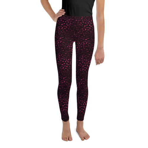 Burgundy Leopard Youth Leggings