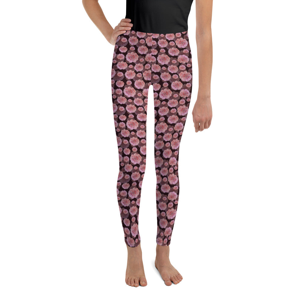 Lula Activewear Pink Blossom Floral Youth Leggings