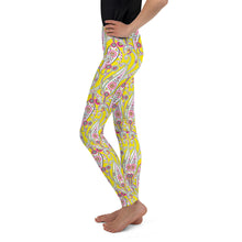 Load image into Gallery viewer, Yellow Paisley Youth Leggings