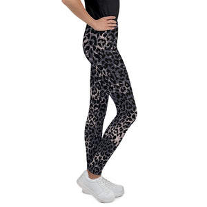 Leopard print youth leggings for girls