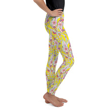 Load image into Gallery viewer, Yellow Paisley Youth Leggings