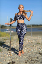Load image into Gallery viewer, Sapphire Zebra High Waisted Leggings