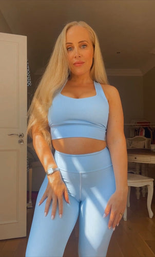 Powder Blue Longline sports bra