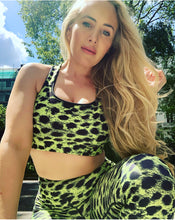 Load image into Gallery viewer, Neon Leopard High Waisted Yoga Leggings