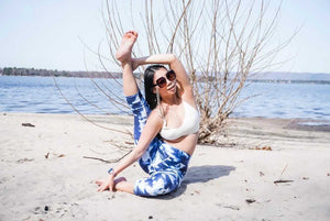 Deep Ocean Tie Dye High Waisted Capri Leggings