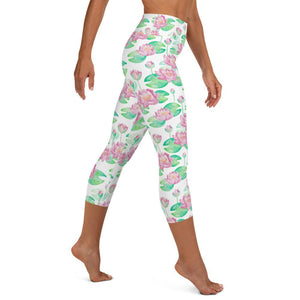 Lula Activewear Lotus Flower High Waisted Capri Leggings