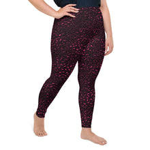Load image into Gallery viewer, Burgundy leopard print plus size yoga leggings