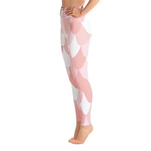 Pink Mermaid Leggings, Yoga leggings, High waisted Leggings