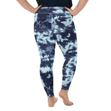 Load image into Gallery viewer, Tie dye blue plus size yoga leggings for women