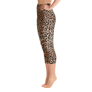 Lula Activewear Leopard Print High Waisted Capri Yoga Leggings