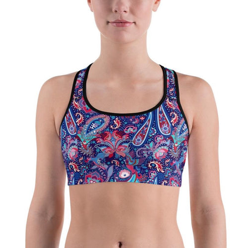 Blue Paisley Sports bra