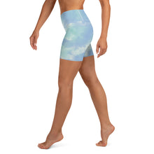 Load image into Gallery viewer, Aqua tie dye high waisted booty shorts