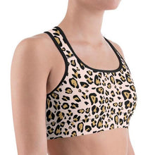 Load image into Gallery viewer, Pink Leopard Print Sports bra