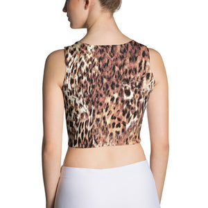 Leopard Print Cropped Yoga Top