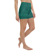 Load image into Gallery viewer, Green high waisted biker shorts