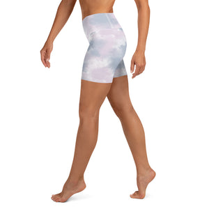 Lilac high waisted tie dye booty shorts