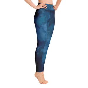 Midnight blue high waisted comfortable yoga leggings / gym tights