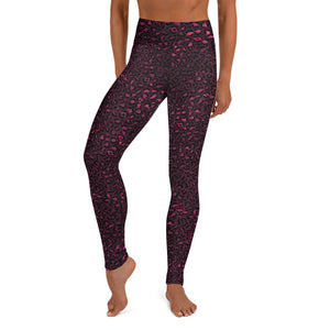 Burgundy Leopard Print High Waisted Leggings