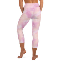 Load image into Gallery viewer, Pink tie dye high waisted yoga capri leggings