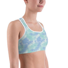 Load image into Gallery viewer, Aqua Tie Dye Sports Bra