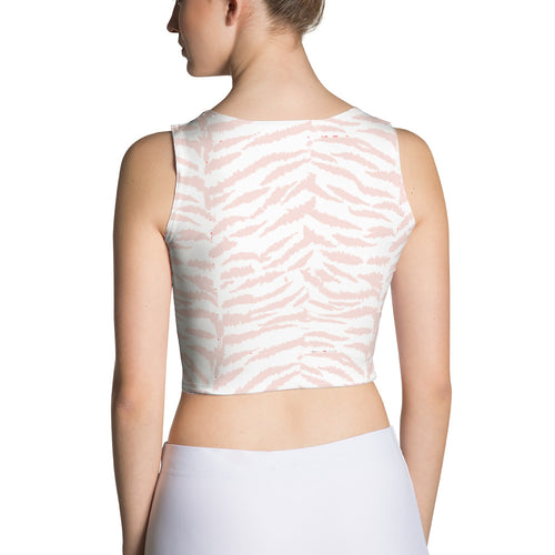 Pink Zebra Fitted Crop Top