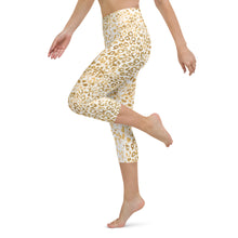Load image into Gallery viewer, Gold Leopard Print High Waisted Capri Leggings