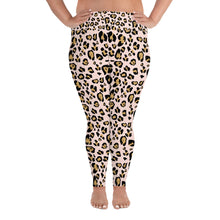 Load image into Gallery viewer, Pink Leopard Print Plus Size Leggings