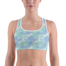 Load image into Gallery viewer, Aqua tie dye yoga bra for women