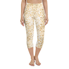 Load image into Gallery viewer, Gold Leopard Print High Waisted Capri Leggings