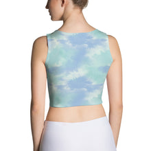 Load image into Gallery viewer, Aqua Tie Dye Fitted Crop Top